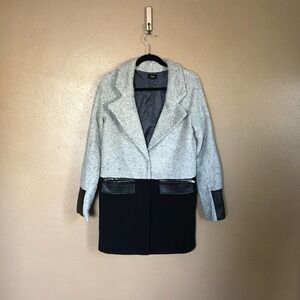 Fate Grey / Black Paneled Wool Coat Size S